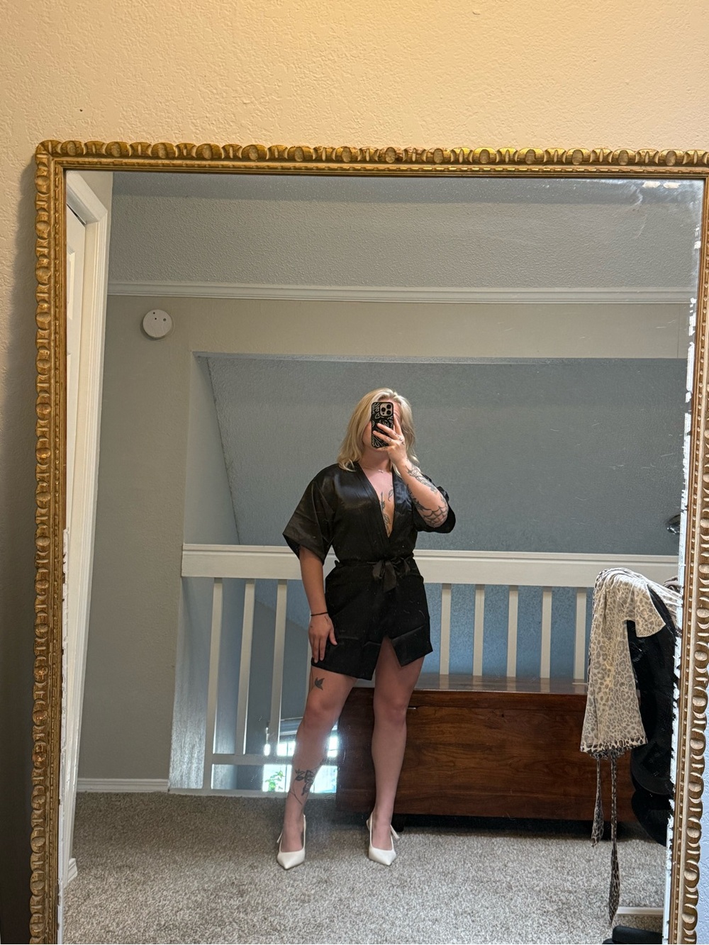 Black silk robe